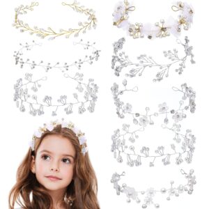 geosar 8 pcs flower girl hair accessory flower girl headpiece princess wedding headband hair band