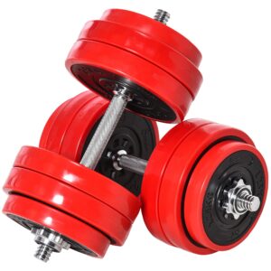 soozier adjustable dumbbell set, 66lbs convertible to barbell weight set for home gym women and men weight lifting training