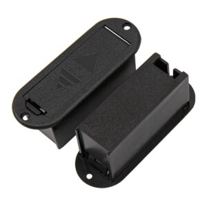 4Pcs Yootones Guitar Pickup Battery Box 9V Battery Cover Holder Case Compatible with Active Guitar Bass Pickup(Black)