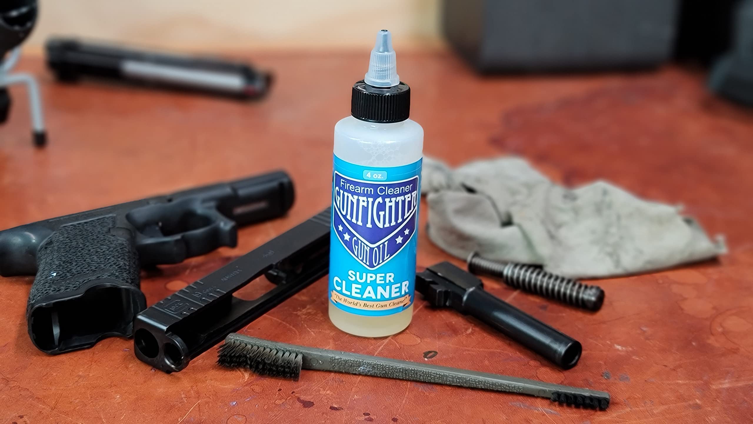 Gunfighter Gun Oil, Super Combo (4oz Bottle of Lube, 2oz Bottle of Lube, 4 oz Bottle of Cleaner, 1oz Syringe of Grease, and 2oz Needle Top Applicator)