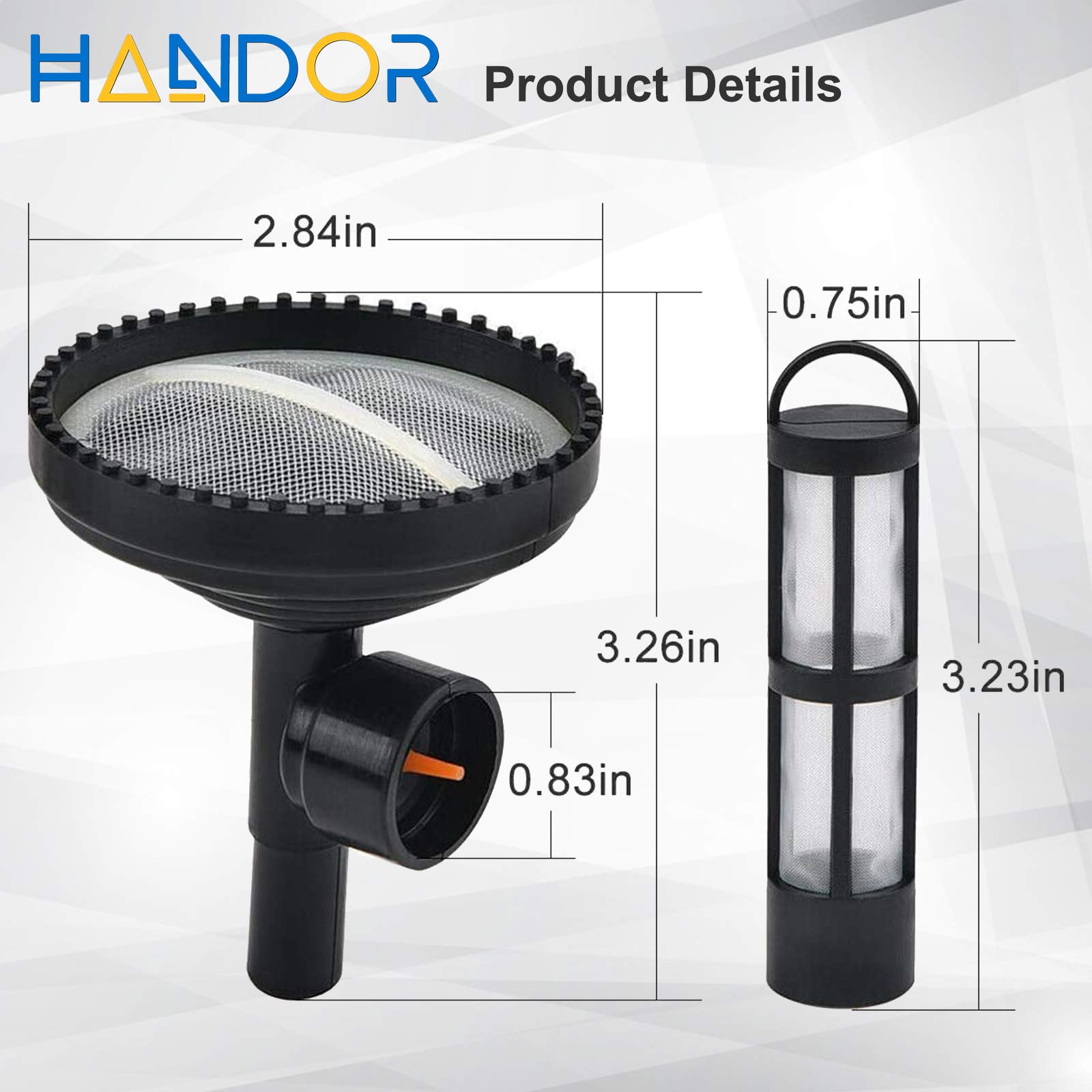 Handor 904-419 E5TZ9J306BA Fuel Tank Screen Sock Filter Fuel Pump Strainer Compatible with Fo-rd E350 E450 F250 F350 F450 F550 6.0 7.3L V8 Diesel, Replaces 4C4Z9365BA 4C4Z-9365-BA Fuel Pump Strainer