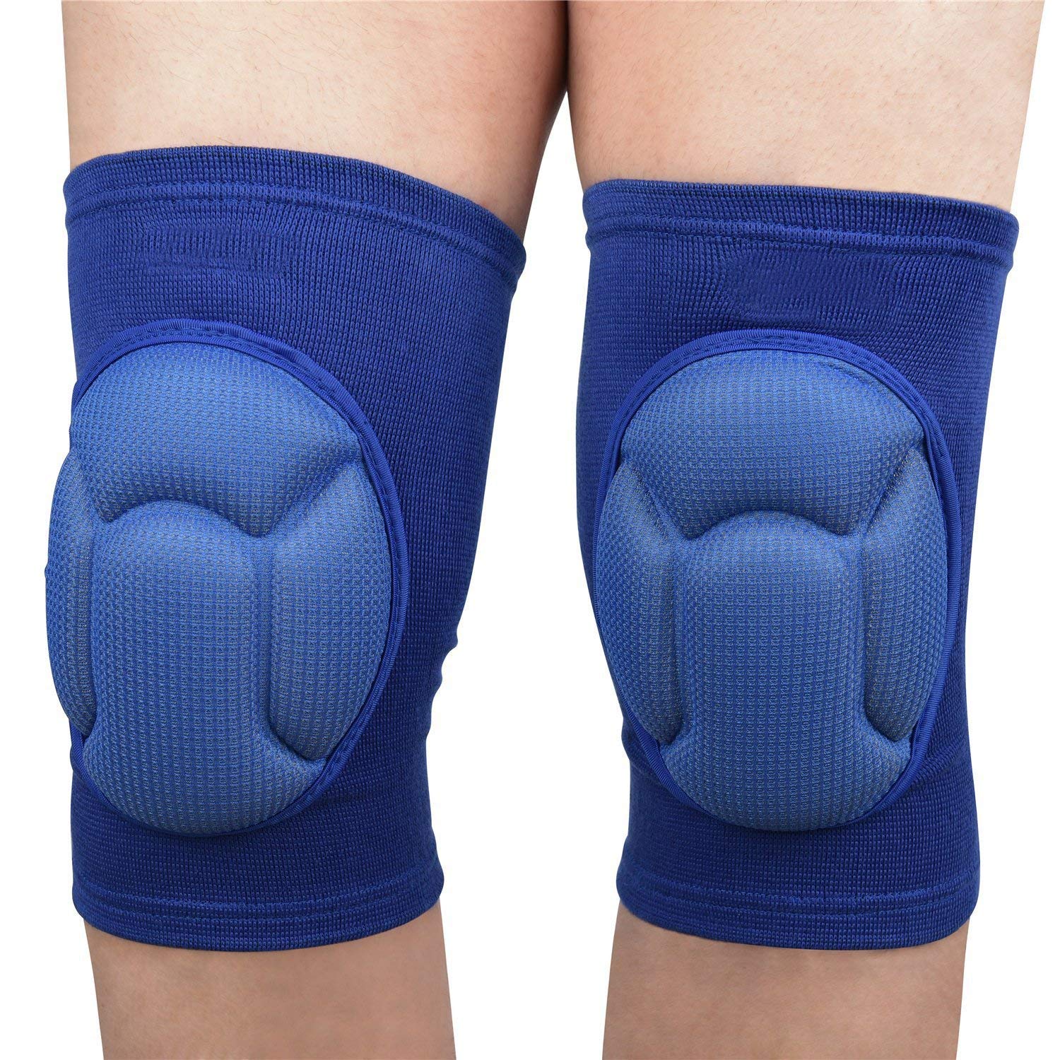 Sponge Cushioned Knee Support Pad 1 Pair Crush proof Sport Kneecap Brace Elastic Sleeve Fitness Bike Basketball MMA Boxing Ski Knee Injury Protector Guard - Pain- relief, Warm-up