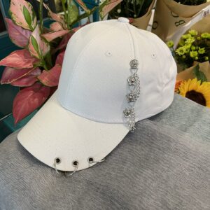 iZOA Caps and Hats for Men and Women Ring and Chain Decored Casual Adjustable Unisex Baseball Caps Ball Caps