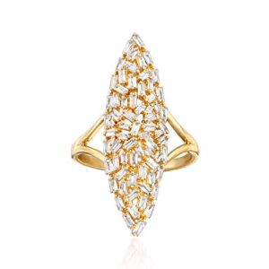 ross-simons 0.85 ct. t.w. diamond cluster ring in 14kt yellow gold. size 7