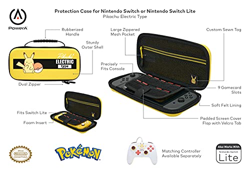 PowerA Protection Case for Nintendo Switch or Nintendo Switch Lite, Pokémon: Pikachu Electric Type, Protective Case, Gaming Case, Console Case - Nintendo Switch