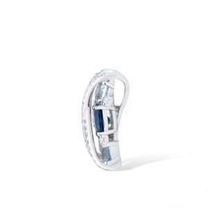 Santuzza 925 Sterling Silver Twisted Pendant Blue Spinel Cubic Zirconia Pendants for Women