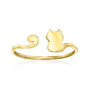 Ross-Simons 14kt Yellow Gold Cat Cuff Ring