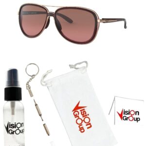 Oakley OO4129 Split Time Sunglasses+ Vision Group Accessories Bundle(Crystal Raspberry/G40 Black Gradient (412902)