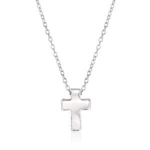 ross-simons sterling silver petite cross pendant necklace. 16 inches