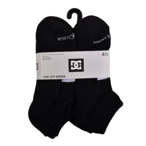 DC Shoes Men's Half Cushion Low Cut Socks, Black (6 Pack), One Size