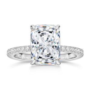 michooyel 4.0ct radiant cut women's engagement ring simulated diamond wedding ring promise ring 925 sterling silver wedding band