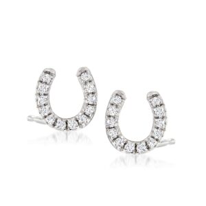 rs pure by ross-simons 0.10 ct. t.w. diamond horseshoe stud earrings in sterling silver