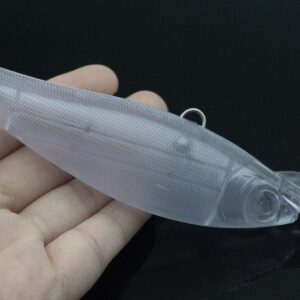 5PCS Unpainted Fishing Lure Blanks 28.97g 14.7cm with 10mm Free Fishing Eye Crankbait Baits Simulation Blank Body Clear Hard Baits Trout Salmon Minnow Lure Popper Lures Topwater Freshwater 8025