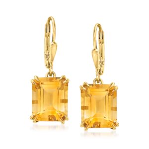 ross-simons 16.00 ct. t.w. citrine drop earrings in 18kt gold over sterling