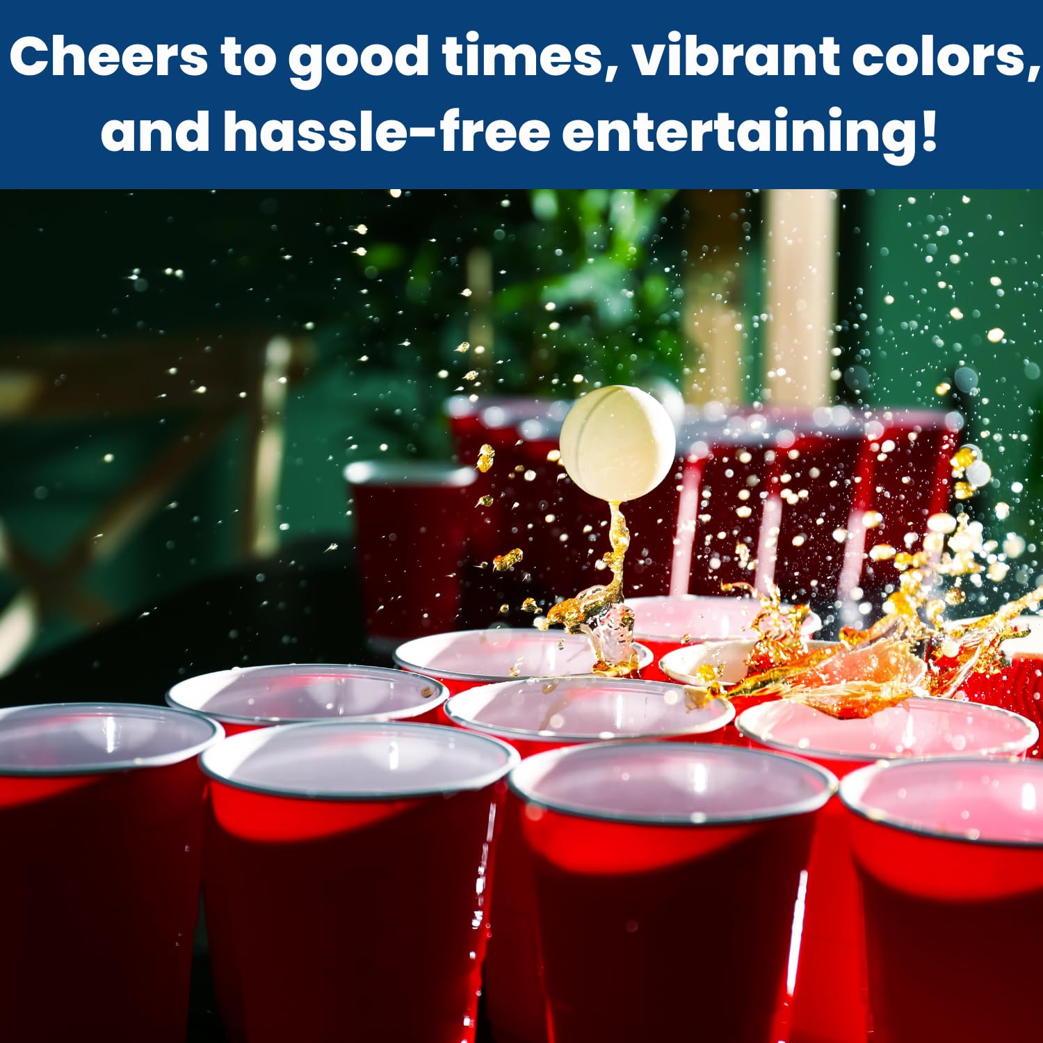 1InTheHome Red Cups 16 oz, Plastic Party Cups, Red Plastic Cups, Disposable Plastic Cups, 50 pcs