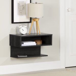 South Shore Fusion Floating Nightstand, Gray Oak