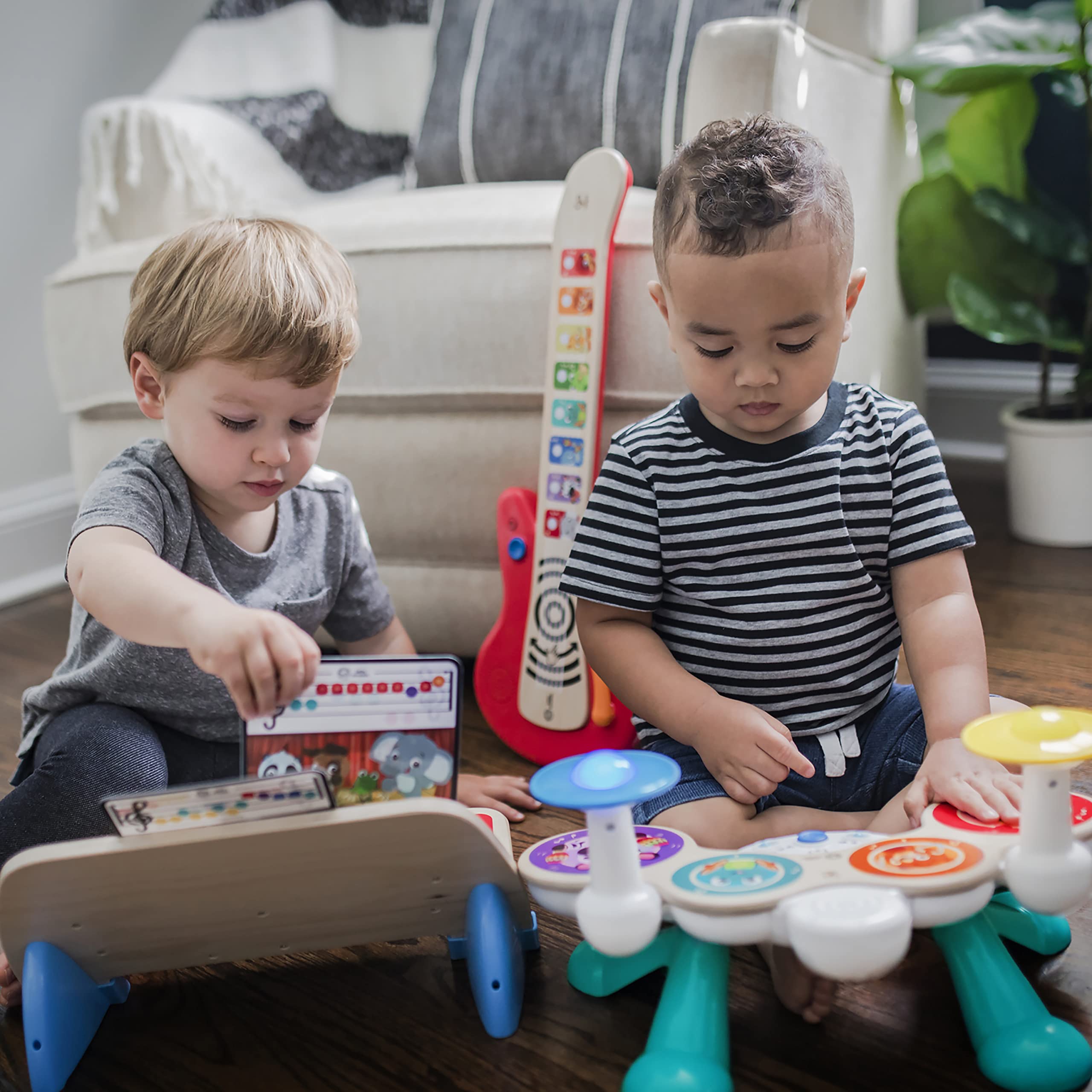 Baby Einstein Together in Tune Drums​ Safe Wireless Wooden Musical Toddler Toy, Magic Touch Collection, Age 12 Months+