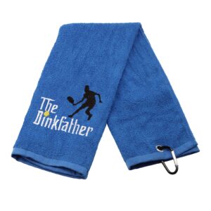 Pickleball Towel The Dinkfather Pickleball Embroidered Sports Teem Hand Towel Gift for Pickleball Player (The Dinkfather Towel)