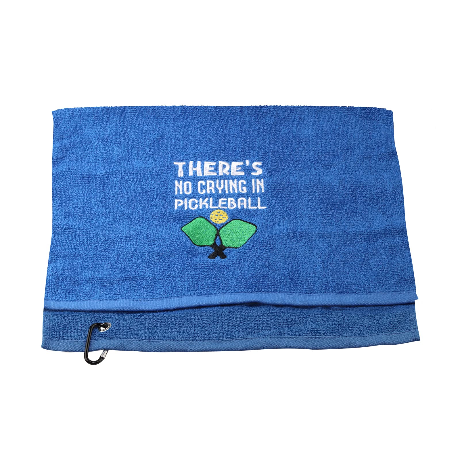 Pickleball Towel There's No Crying in Pickleball Player Embroidered Sports Teem Hand Towel Gift for Pickleball Player (No Crying in Pickleball)