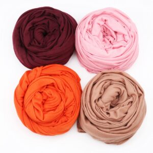 Jelyne 6 Packs Headwraps for Black Women Long Stretch Jersey Head Wrap Hair Scarf Solid Color African Fashion Headwrap