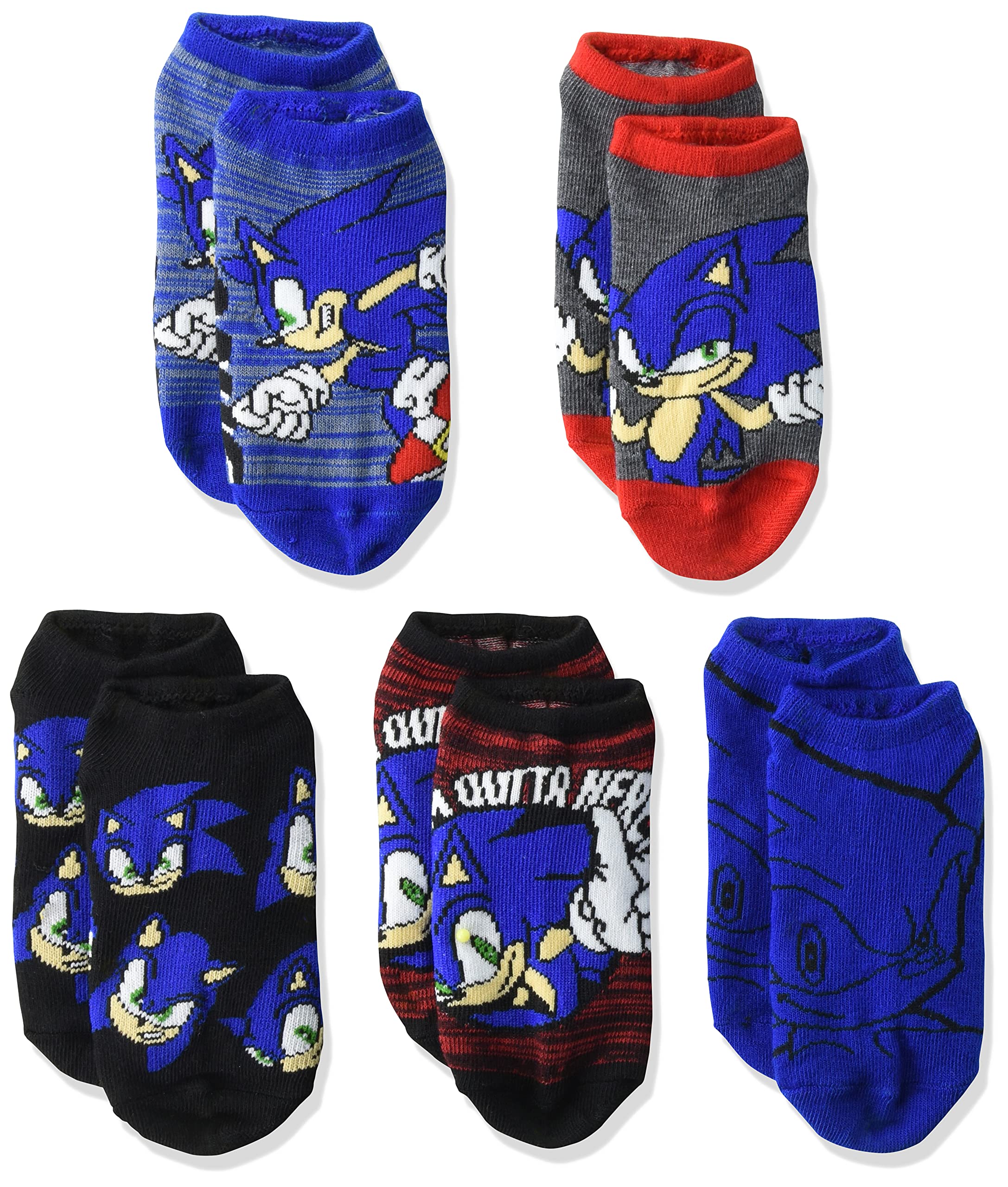 Sonic The Hedgehog Boys 5 Pack No Show Socks