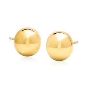 Ross-Simons 8mm 14kt Yellow Gold Flattened Bead Stud Earrings