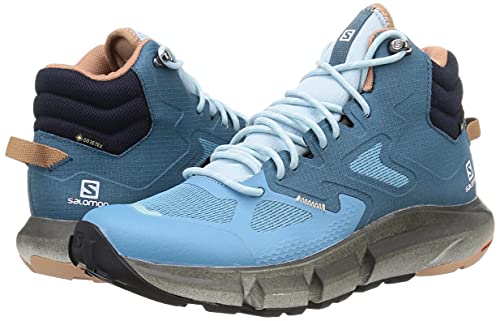 Salomon Women's Predict Hike MID Gore-TEX Hiking Boots for Women, Mocha Mousse/Blue/Blue, 9.5