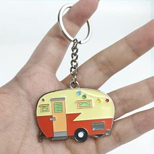 Camper Keychain Happy RV Keychain Set for Men Women Teenager Camper Lover Travel Trailers Vacation Couples Jewelry Gift Camping Accessories 2 Pack