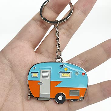 Camper Keychain Happy RV Keychain Set for Men Women Teenager Camper Lover Travel Trailers Vacation Couples Jewelry Gift Camping Accessories 2 Pack