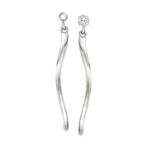 Ross-Simons Sterling Silver Twisted Drop Earring Jackets