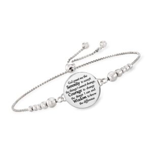 ross-simons italian sterling silver "serenity prayer" bolo bracelet