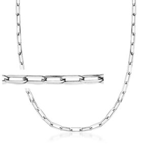 ross-simons italian sterling silver paper clip link necklace. 18 inches