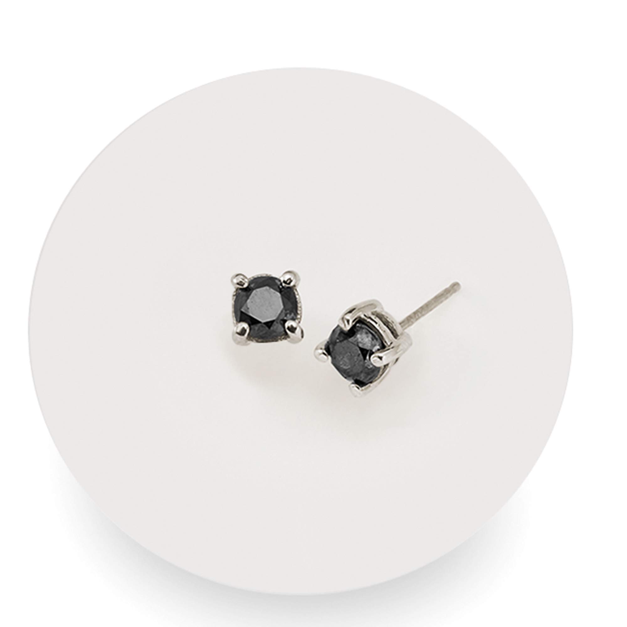 Ross-Simons 1.00 ct. t.w. Black Diamond Stud Earrings in Sterling Silver