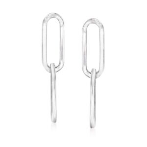 ross-simons italian sterling silver 1 inch paper clip link drop earrings