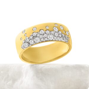 Ross-Simons 0.50 ct. t.w. Scattered-Diamond Ring in 18kt Gold Over Sterling. Size 7