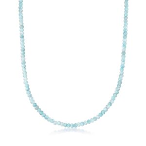 ross-simons 45.00 ct. t.w. aquamarine bead necklace with 14kt yellow gold magnetic clasp. 18 inches