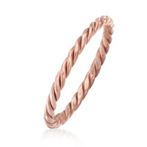 Ross-Simons 18kt Rose Gold Roped Ring. Size 6