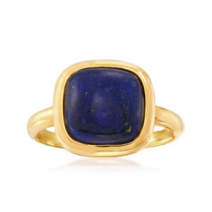 ross-simons square lapis ring in 18kt gold over sterling. size 8