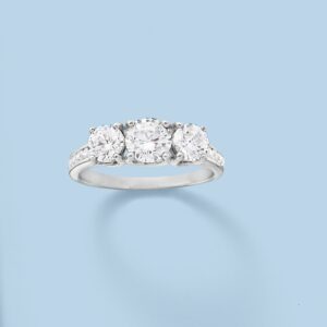 Ross-Simons 1.92 ct. t.w. CZ 3-Stone Ring in Sterling Silver. Size 6