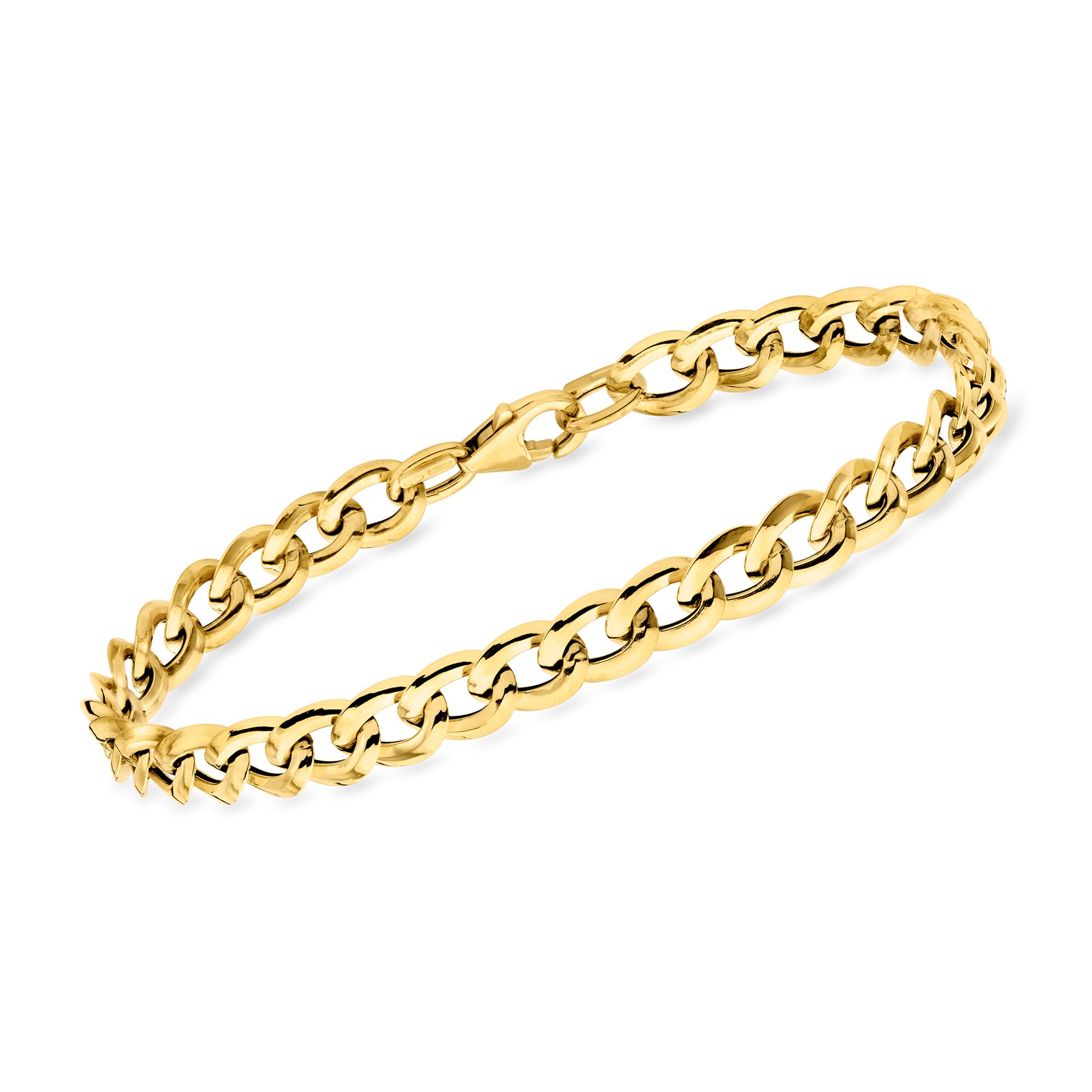 Ross-Simons Italian 18kt Yellow Gold Curb-Link Bracelet. 7 inches