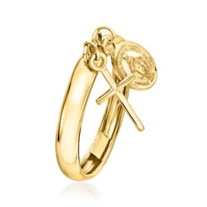 Ross-Simons Italian 14kt Yellow Gold Religious Charm Ring. Size 6