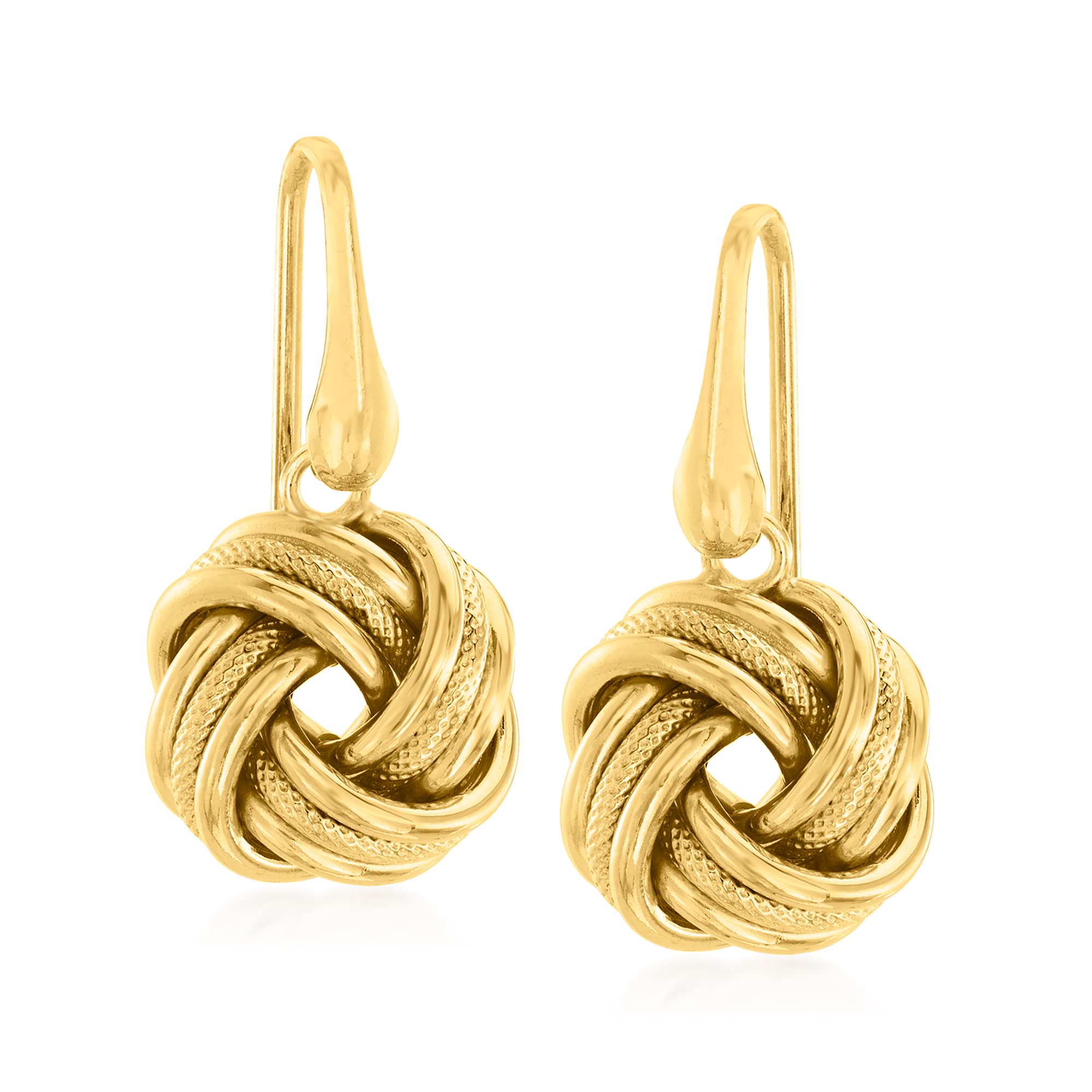 Ross-Simons 18kt Gold Over Sterling Love Knot Drop Earrings