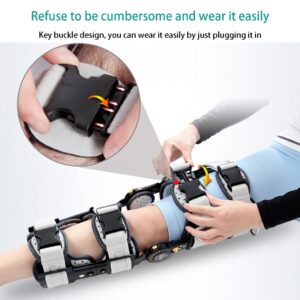 WILLQ Hinged ROM Knee Brace Adjustable Knee Immobilizer Support for ACL MCL and PCL Injury Arthritis Orthopedic Rehab Post-Operative Recovery Support Leg Stabilizer for Men Women,Right