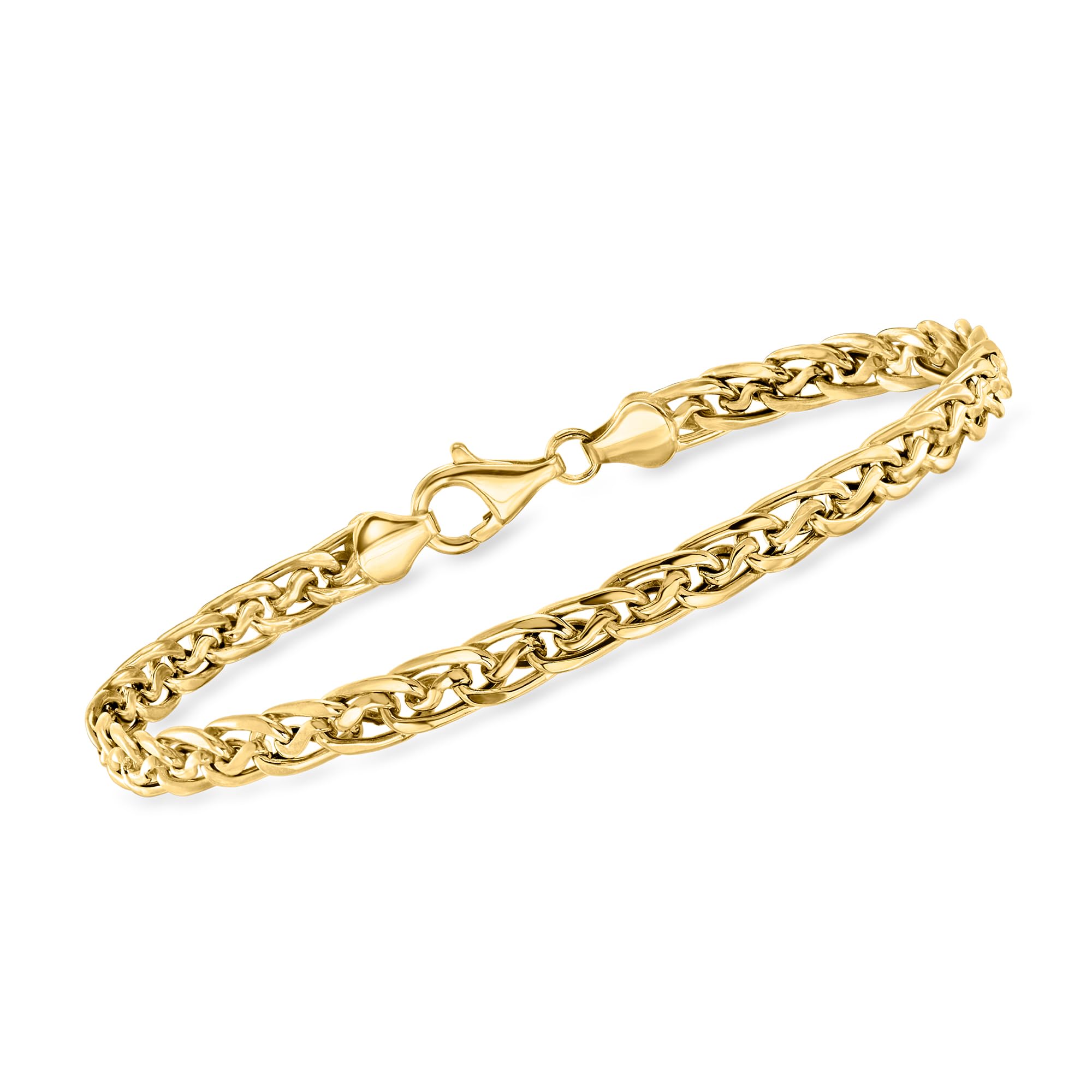 Ross-Simons 14kt Yellow Gold Link Bracelet. 8 inches