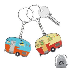 Camper Keychain Happy RV Keychain Set for Men Women Teenager Camper Lover Travel Trailers Vacation Couples Jewelry Gift Camping Accessories 2 Pack