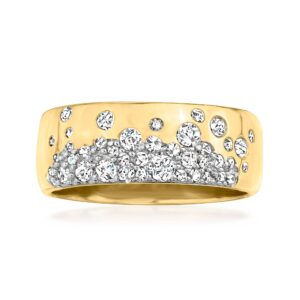 Ross-Simons 0.50 ct. t.w. Scattered-Diamond Ring in 18kt Gold Over Sterling. Size 7