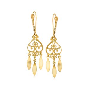 Ross-Simons Italian 14kt Yellow Gold Filigree Chandelier Drop Earrings