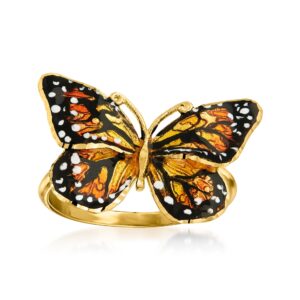 Ross-Simons Italian Multicolored Enamel Butterfly Ring. Size 6