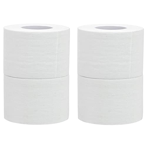 Iconikal White Athletic Tape (4 Pack), Easy Tear Sports Tape, 1.5” x 24 Feet (8 Yards) Each Roll, Extra Strong, No Sticky Residue