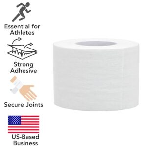 Iconikal White Athletic Tape (4 Pack), Easy Tear Sports Tape, 1.5” x 24 Feet (8 Yards) Each Roll, Extra Strong, No Sticky Residue